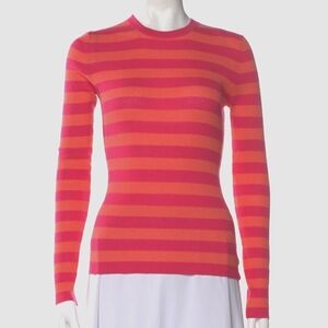 Michael Kors Collection Striped Featherweight Cashmere Sweater Size S
